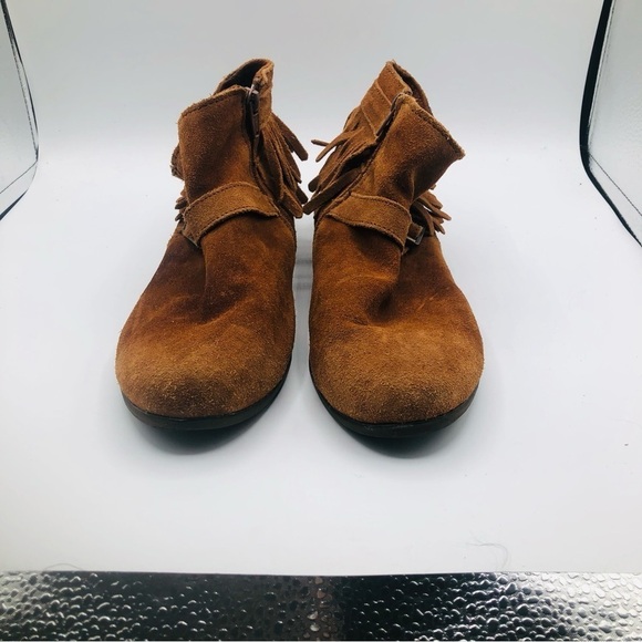 Manitonka ankle boots‎ with fringe brown suede size 8.5 inner zipper - Picture 3 of 10